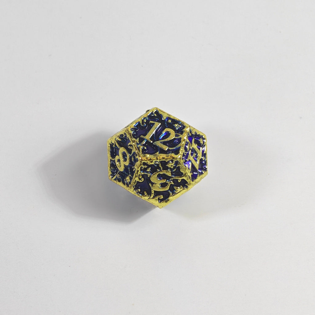 Blue Vine Solid Metal Dice Set