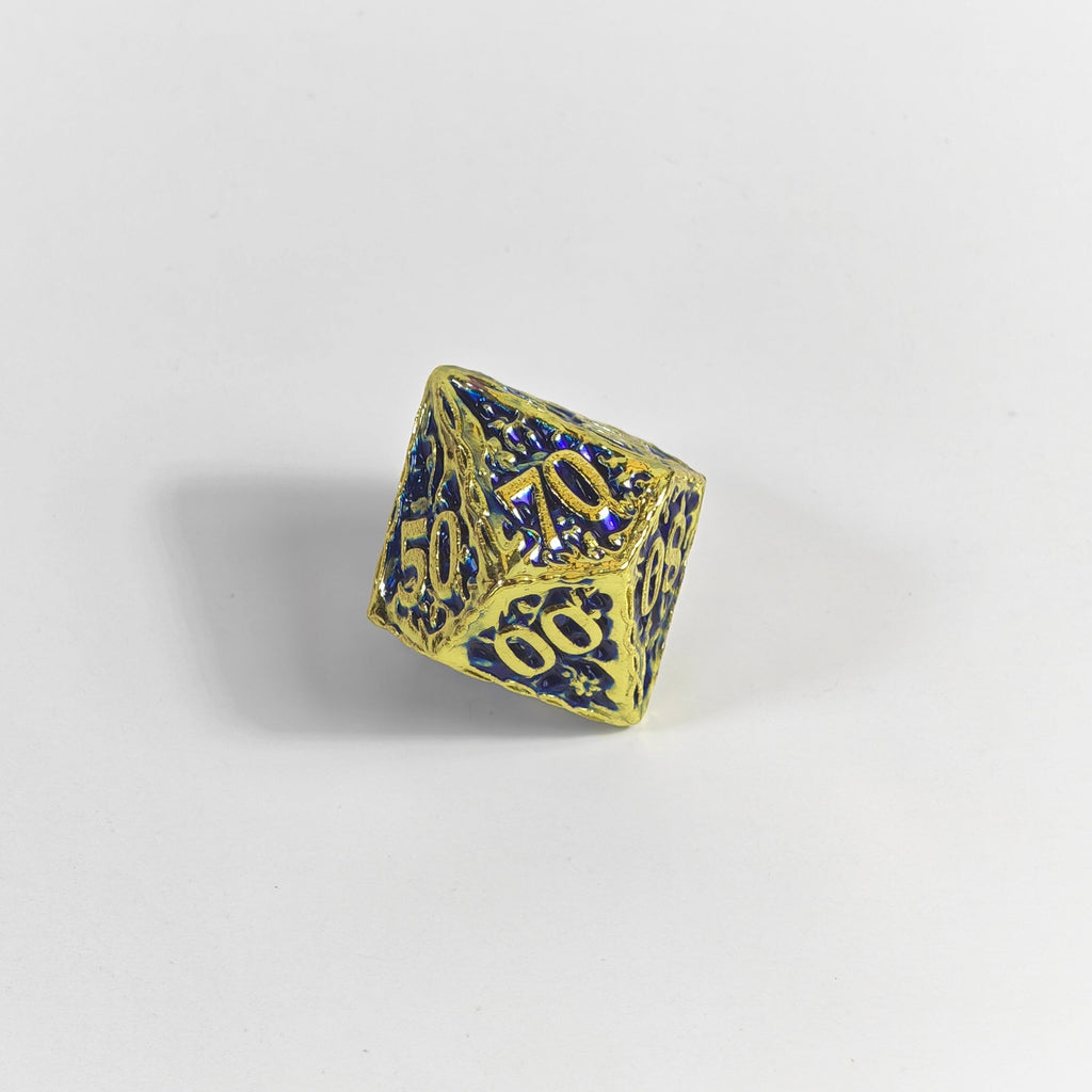 Blue Vine Solid Metal Dice Set