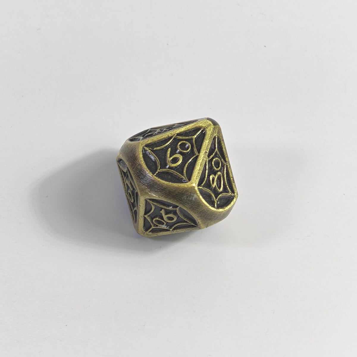 Bronze Spiderweb Solid Metal Dice Set