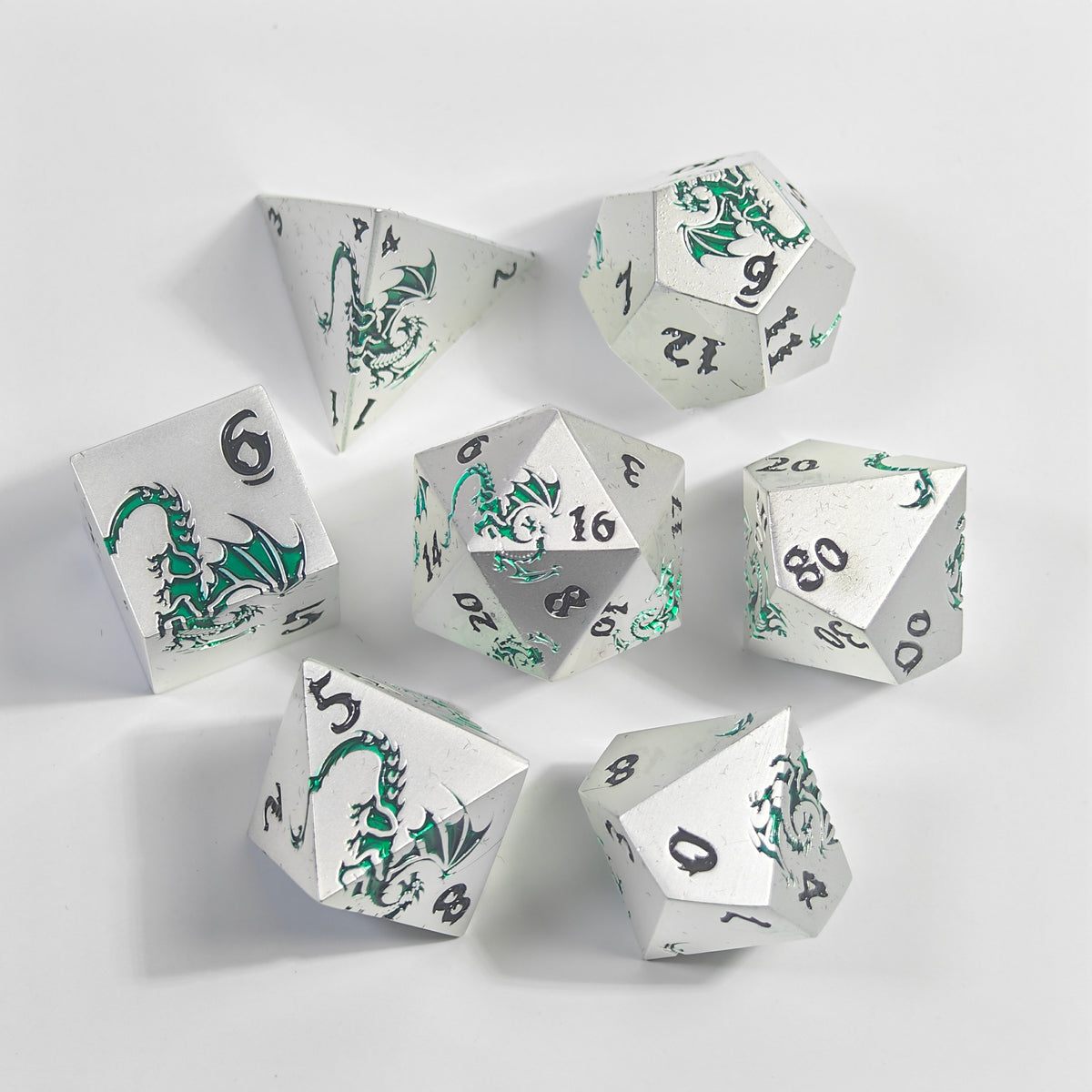 Green Dragon Imprint Massives Metallwürfel-Set