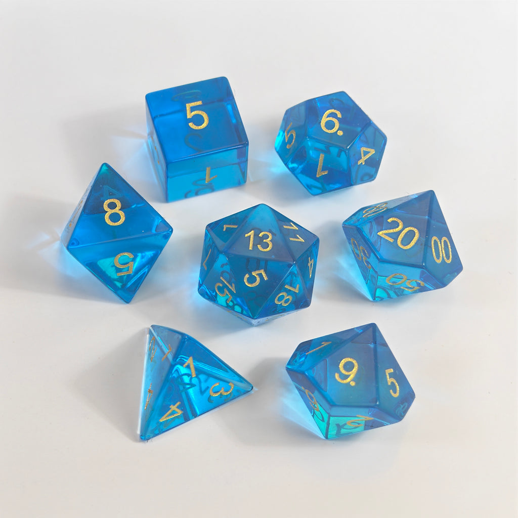 Blaues K9-Glaswürfel-Set
