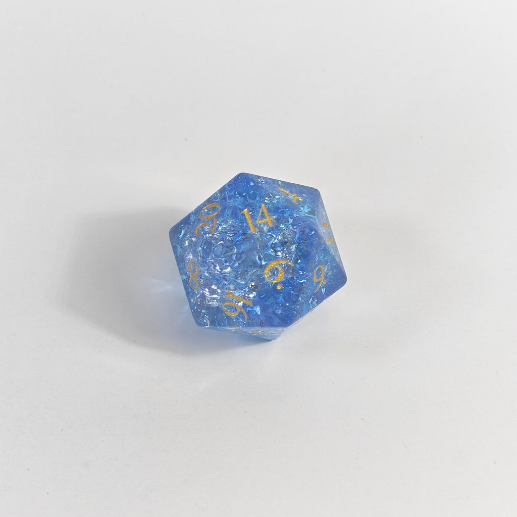 Blue Burst Glas-Würfelset