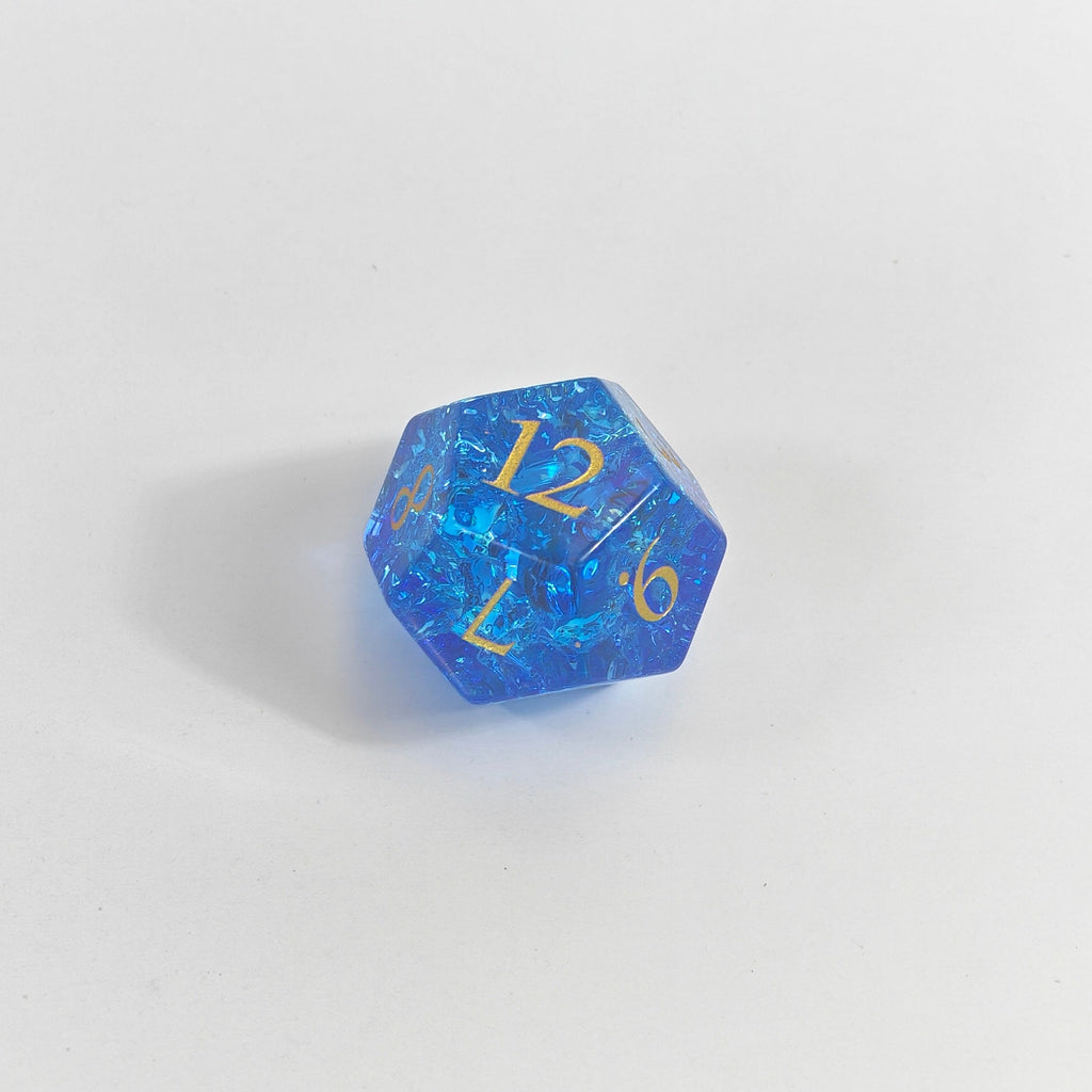 Blue Burst Glas-Würfelset