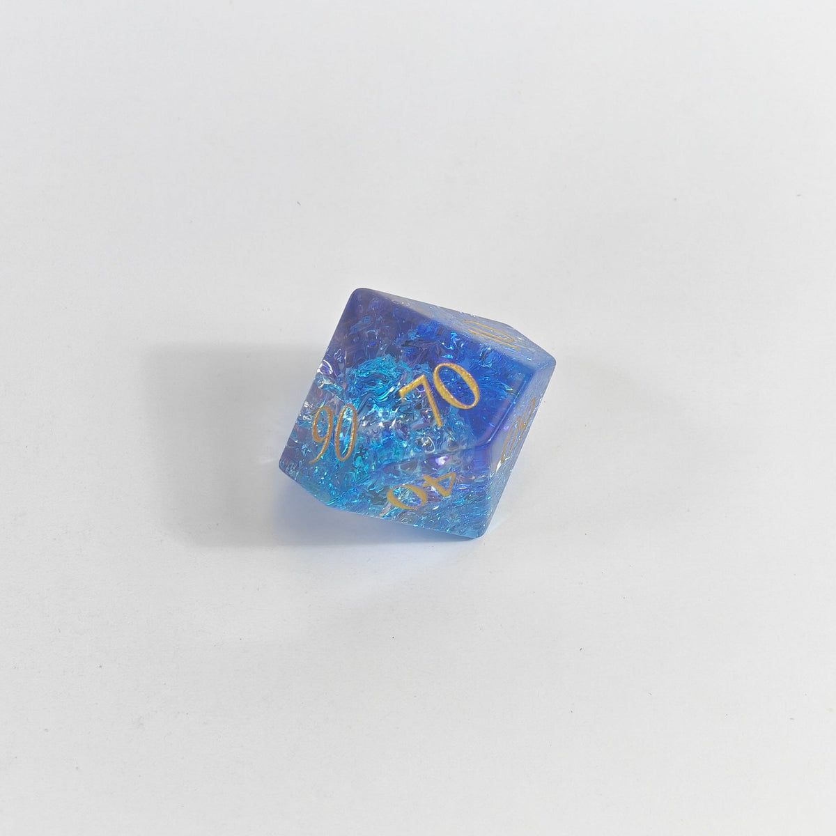 Blue Burst Glas-Würfelset