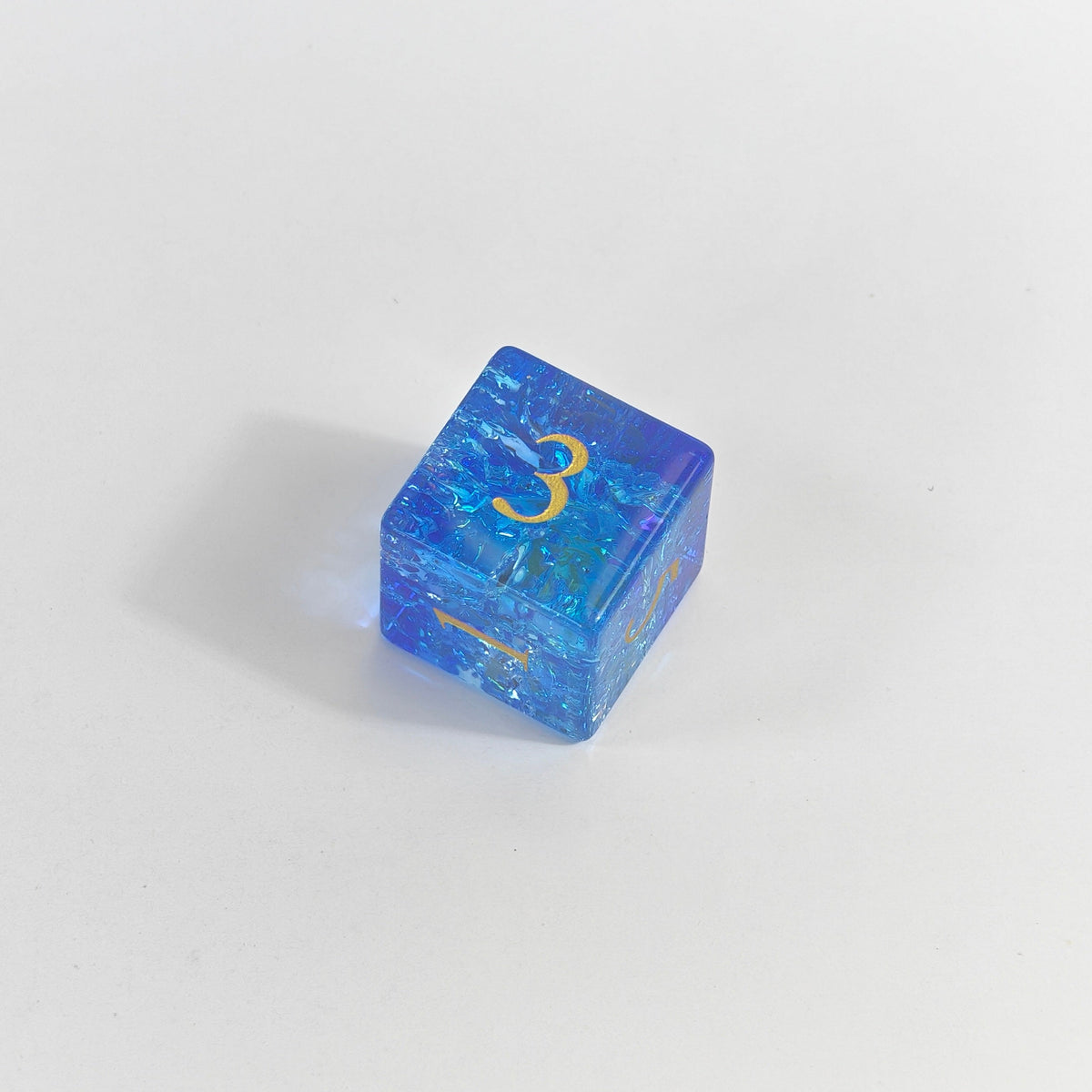 Blue Burst Glas-Würfelset