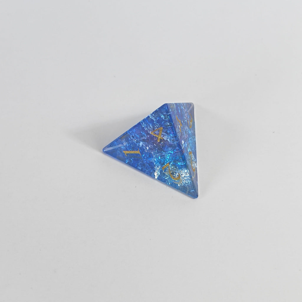 Blue Burst Glas-Würfelset
