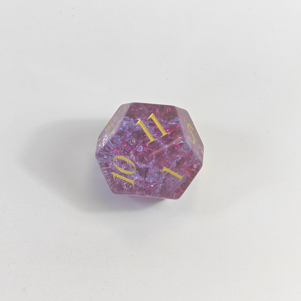 Pink Burst Glas-Würfelset