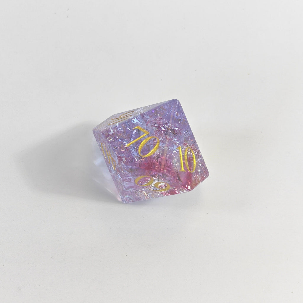Pink Burst Glas-Würfelset
