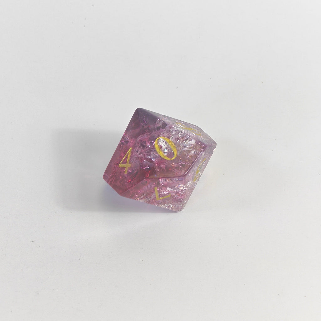 Pink Burst Glas-Würfelset