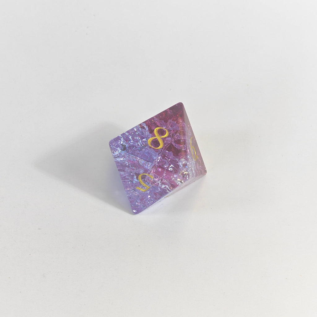 Pink Burst Glas-Würfelset