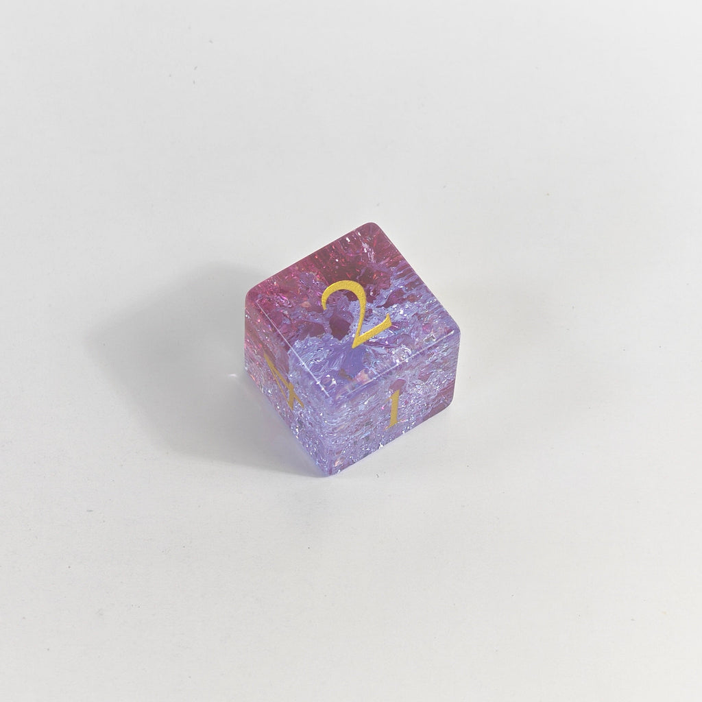 Pink Burst Glas-Würfelset