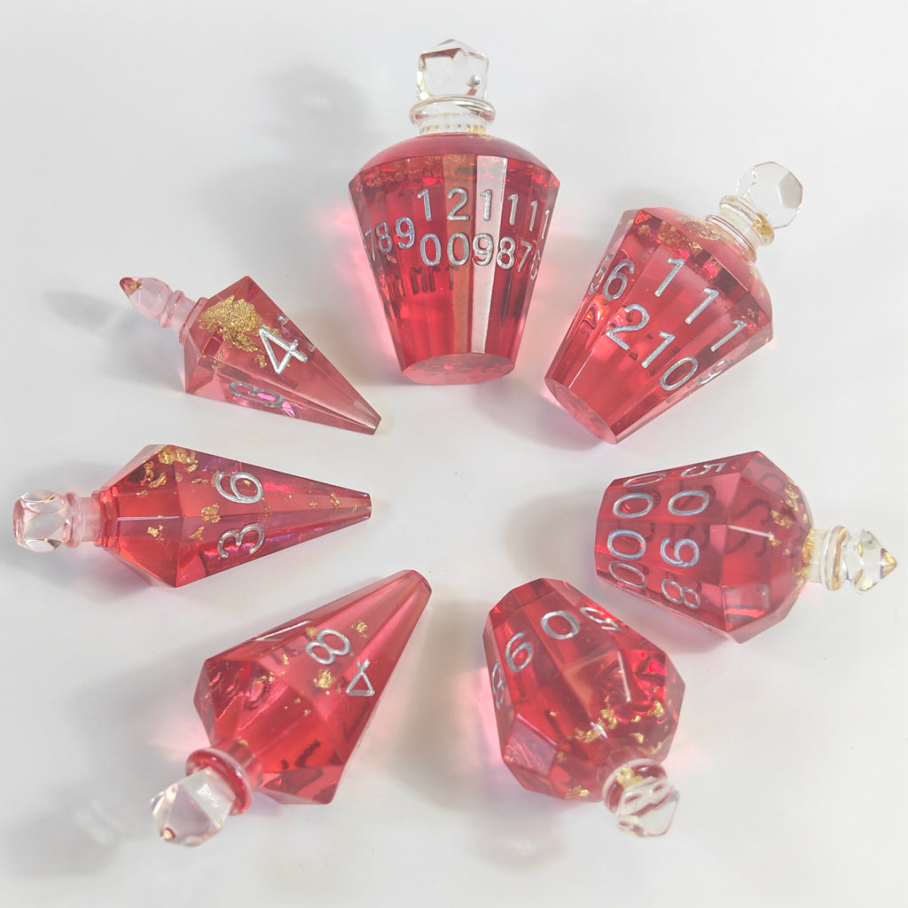 Trankflasche mit roter Folie