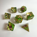 Ensemble de dés artisanaux en résine avec papillons