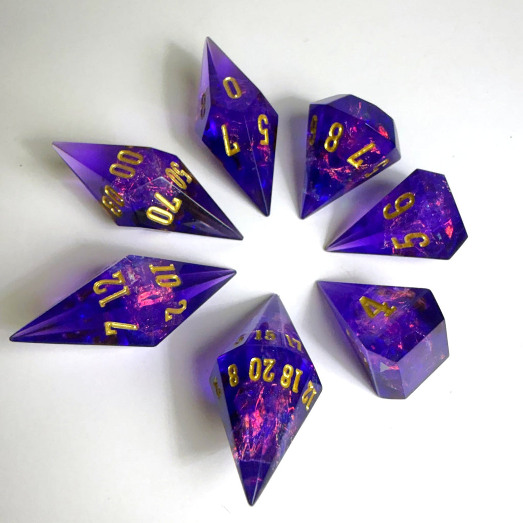 Set de dés en gemme Purple Life