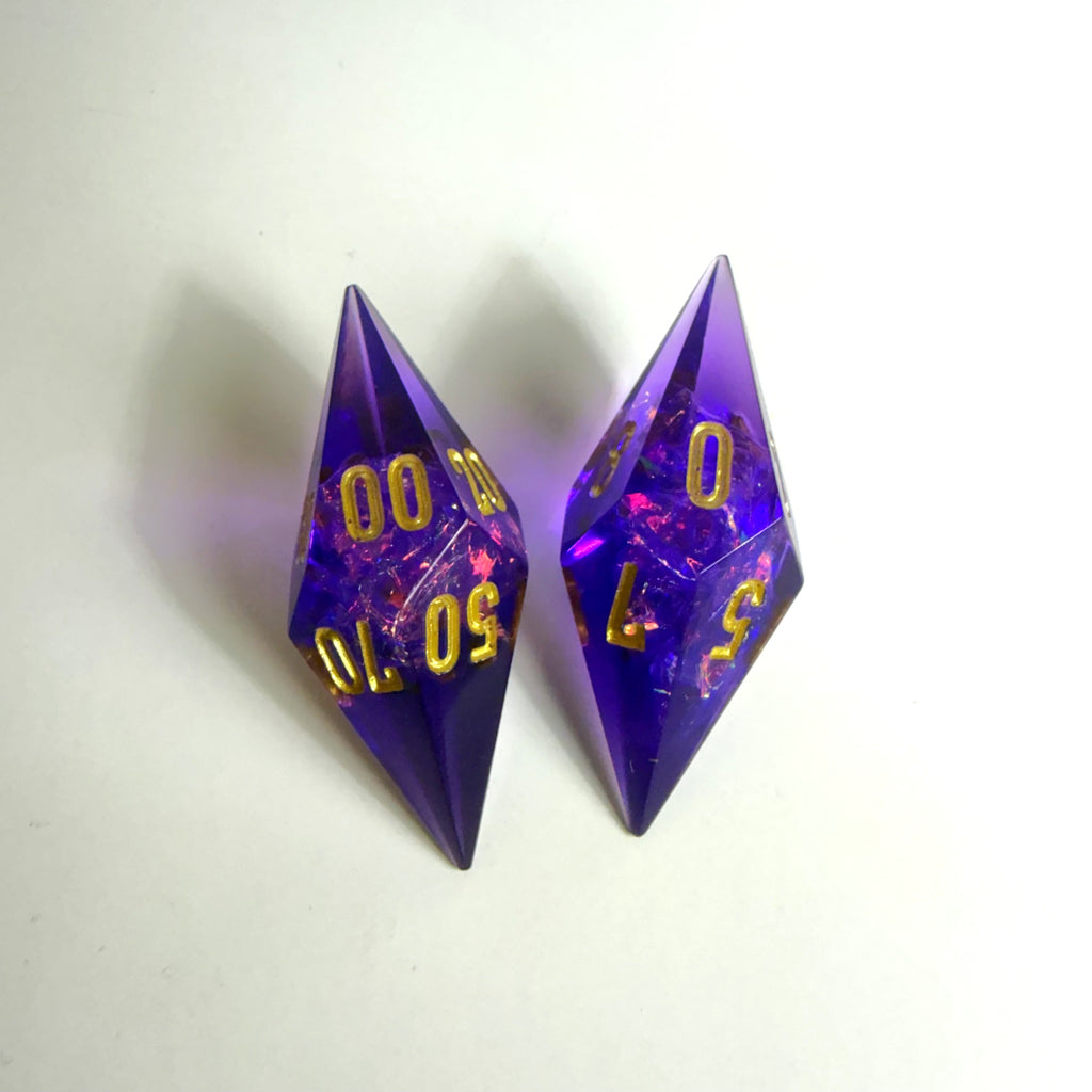 Set de dés en gemme Purple Life