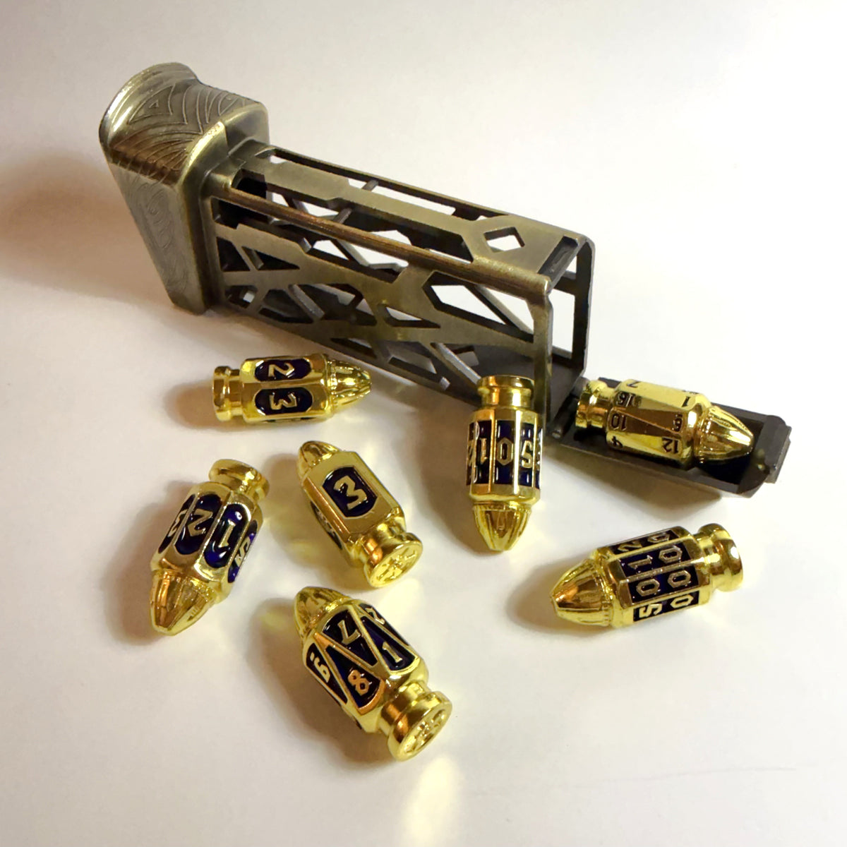 Bullet Magazines Gold Solid Metal Dice Set