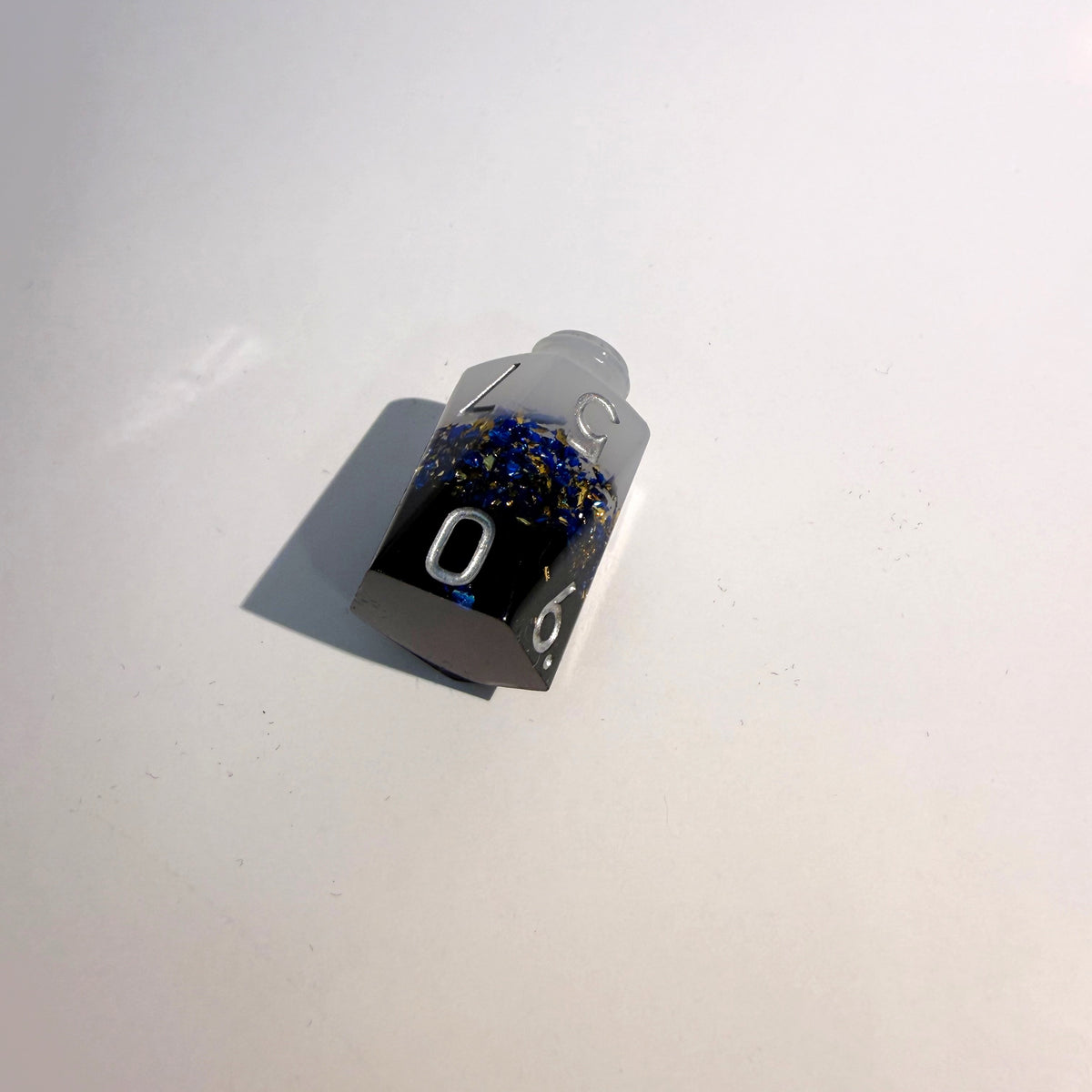 Black White Blue Bottles Resin Dice Set