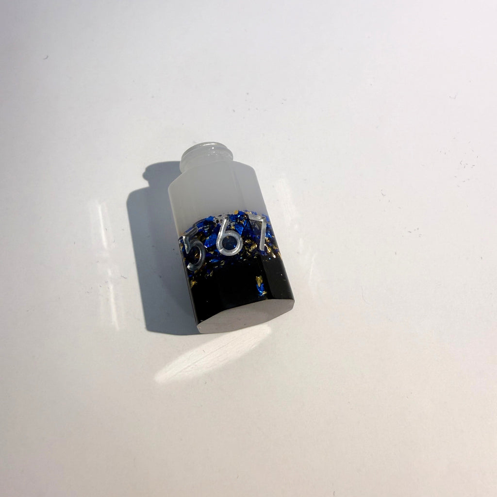 Black White Blue Bottles Resin Dice Set