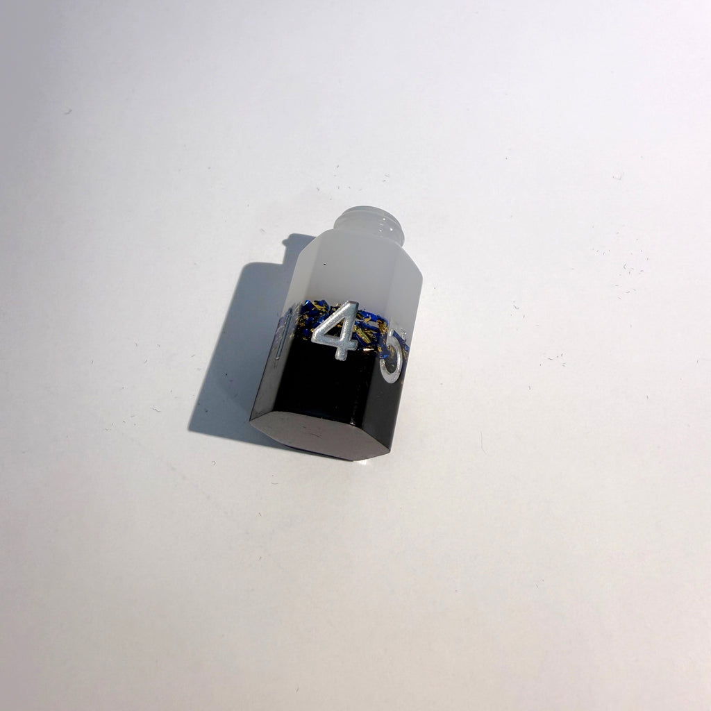 Black White Blue Bottles Resin Dice Set