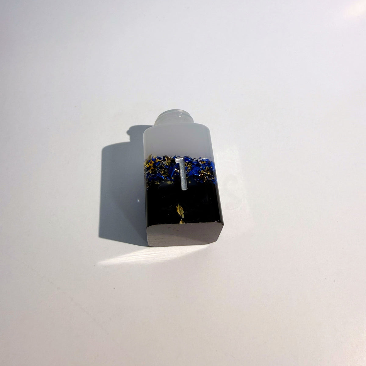 Black White Blue Bottles Resin Dice Set