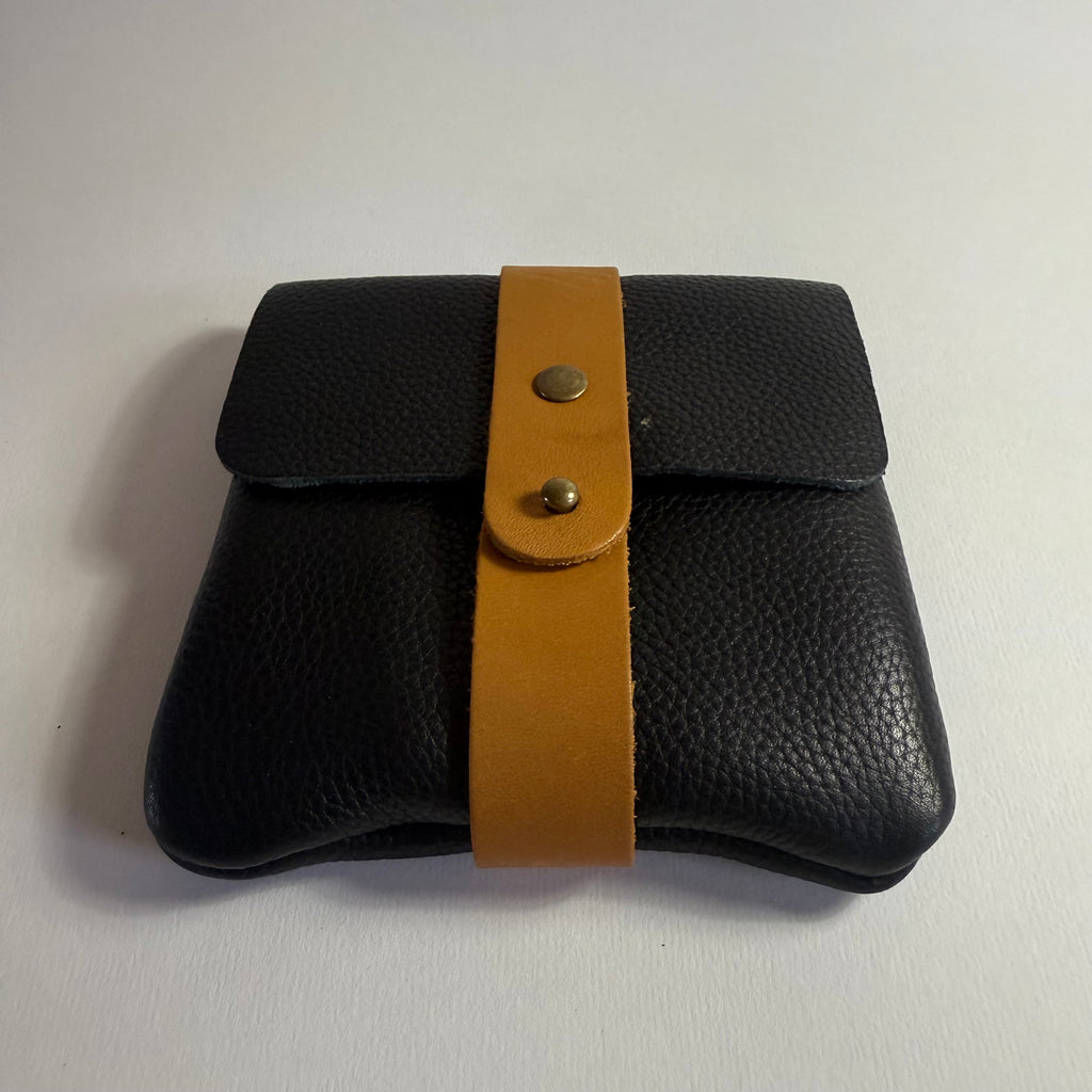 Black Faux Leather Dice Pouch