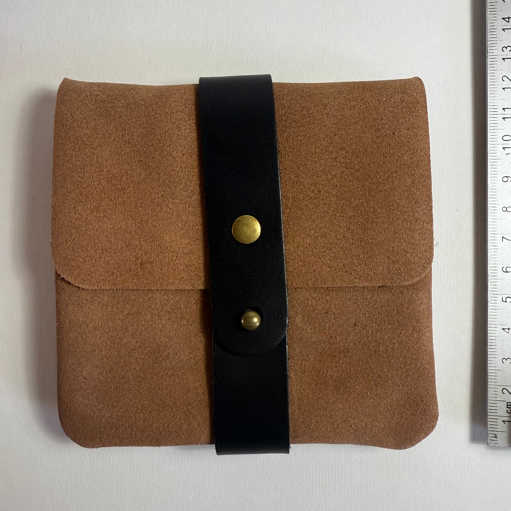 Brown Suede Dice Pouch