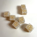 Dé en acrylique bouclier blanc D6