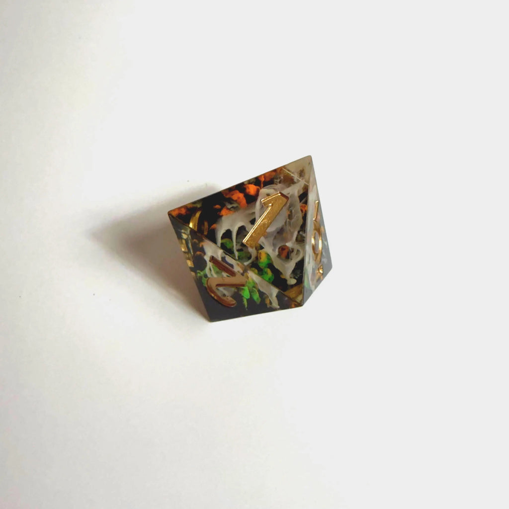 Set de dados artesanales de resina Autumnal Aether