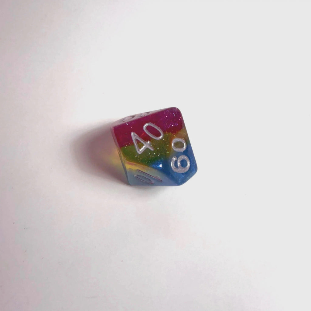 Set de dados de acrílico con la bandera del orgullo pansexual