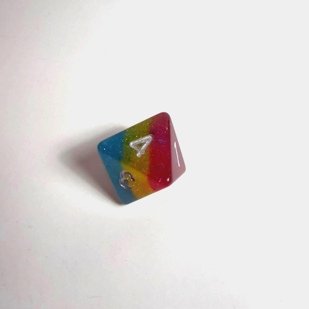 Set de dados de acrílico con la bandera del orgullo pansexual