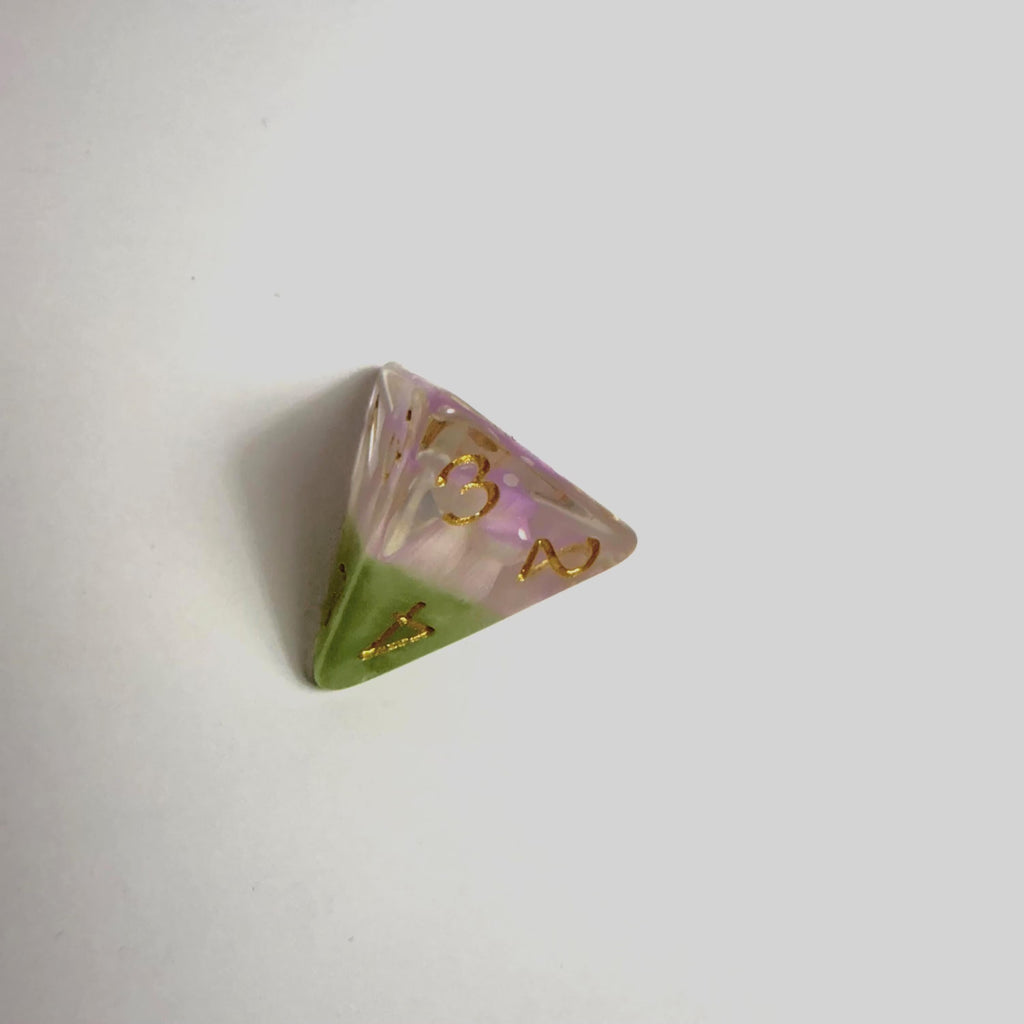 Purple Mushroom Acrylic Dice Set