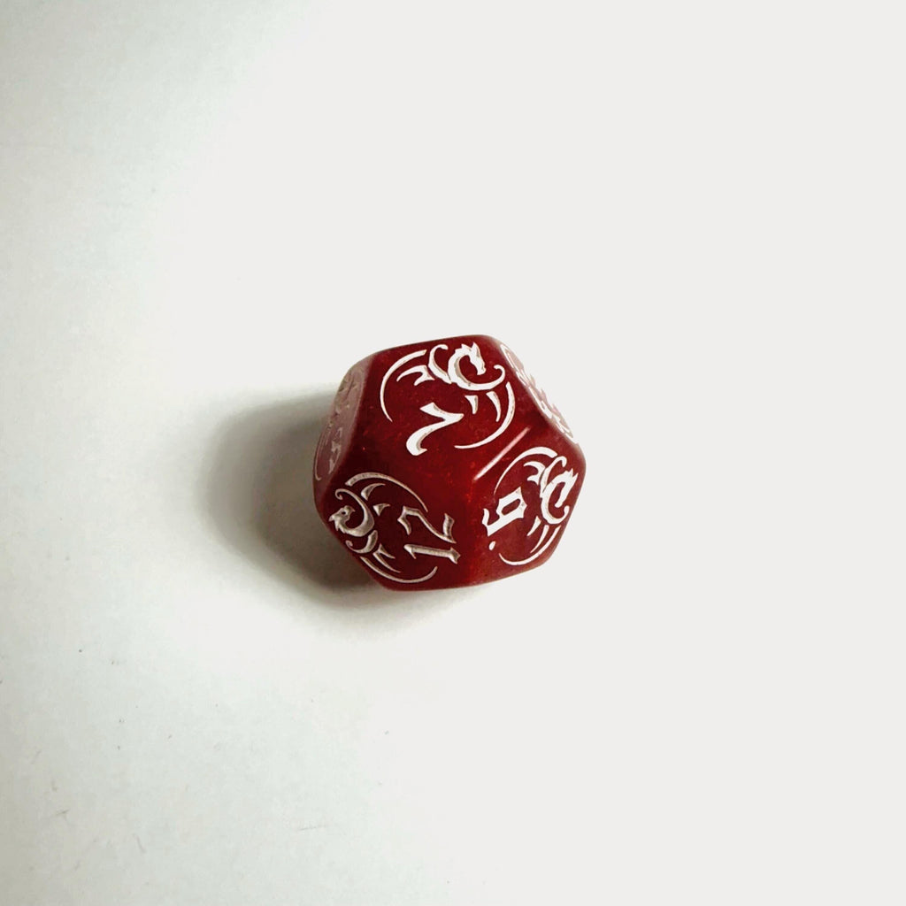 Acryl-Würfelset „Roter Drache“