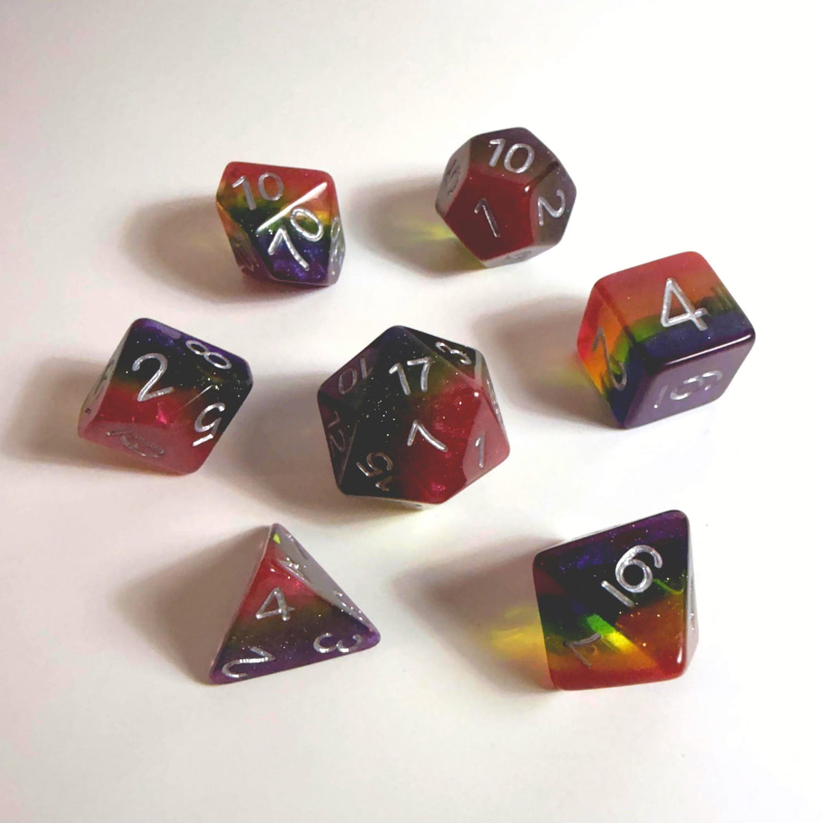 Regenbogen-Acryl-Würfelset