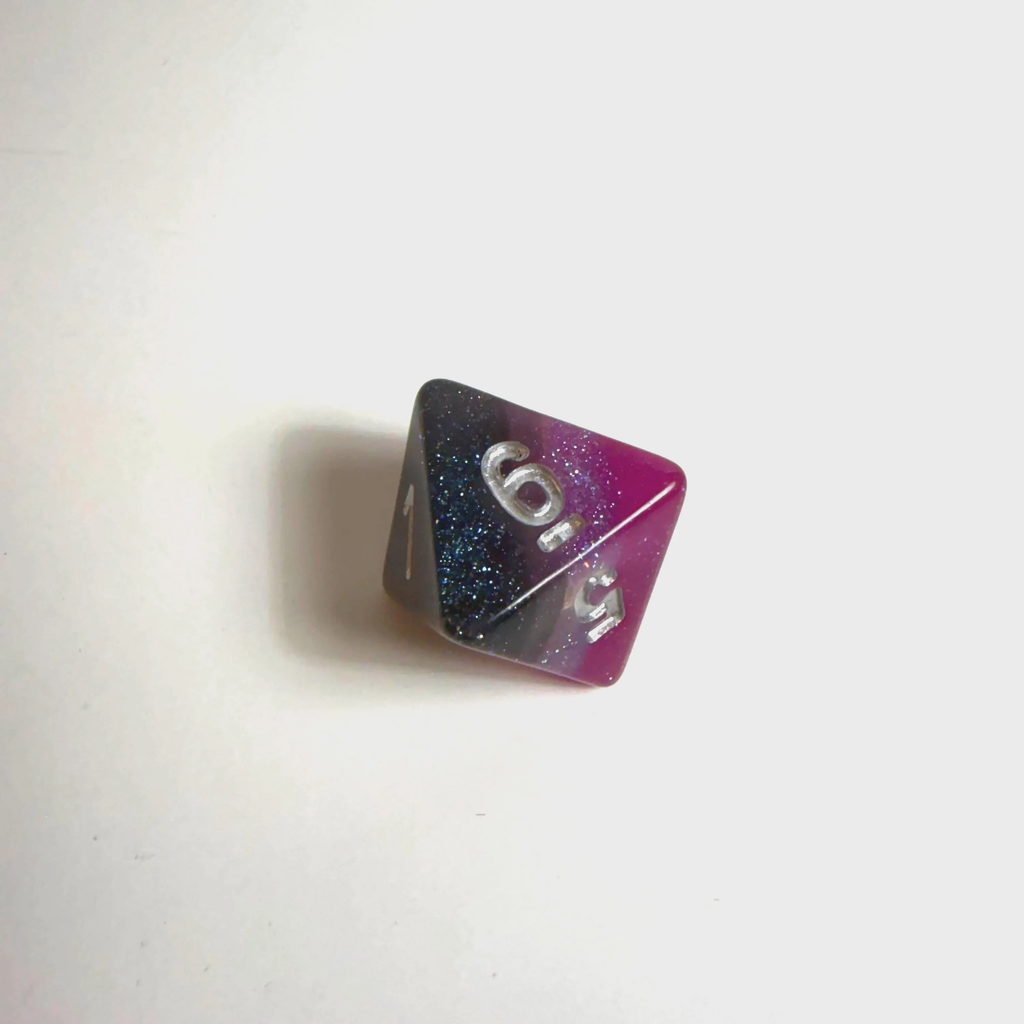 Set de dados acrílicos de la bandera del orgullo asexual