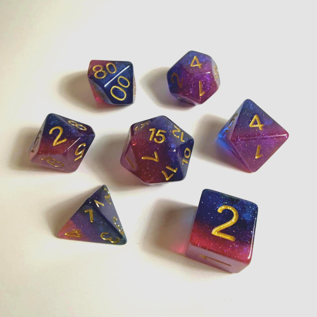 Bisexual Pride Flag Acrylic Dice Set