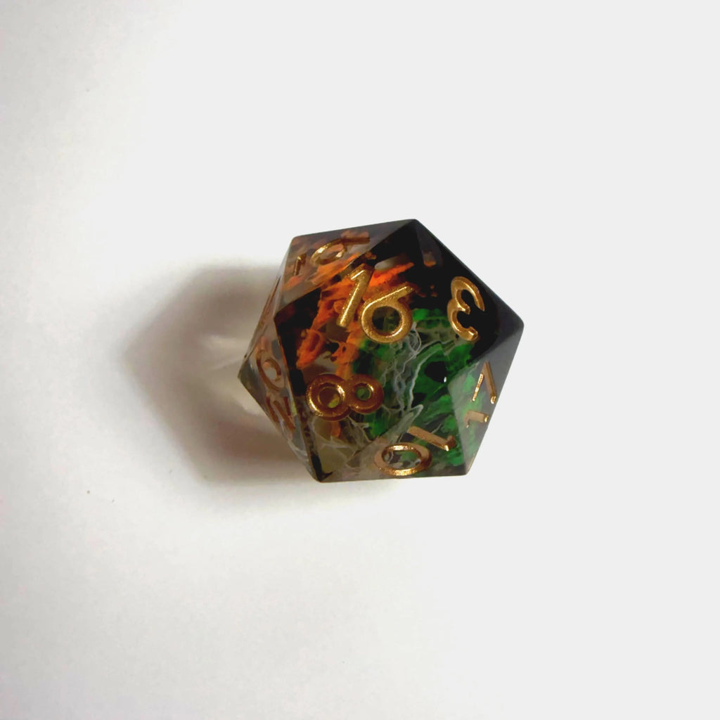 Set de dados artesanales de resina Autumnal Aether