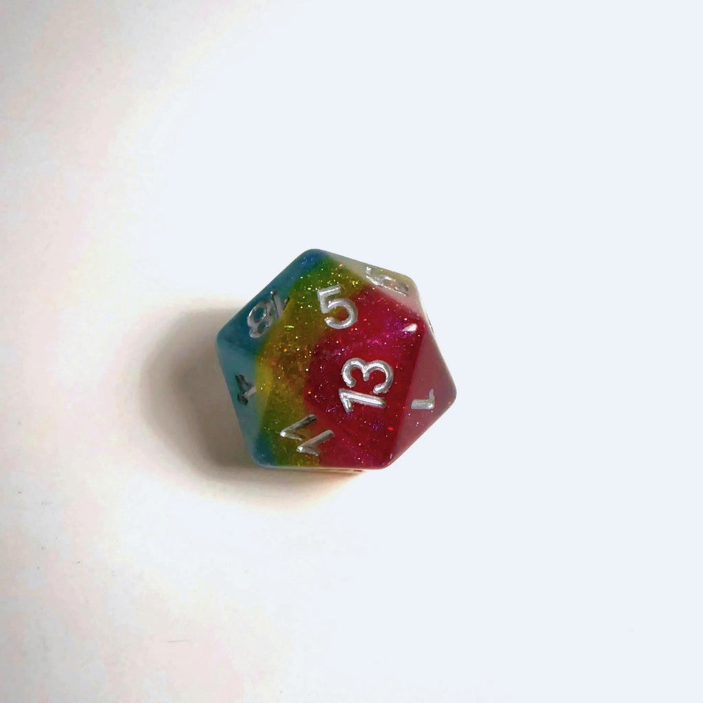Set de dados de acrílico con la bandera del orgullo pansexual